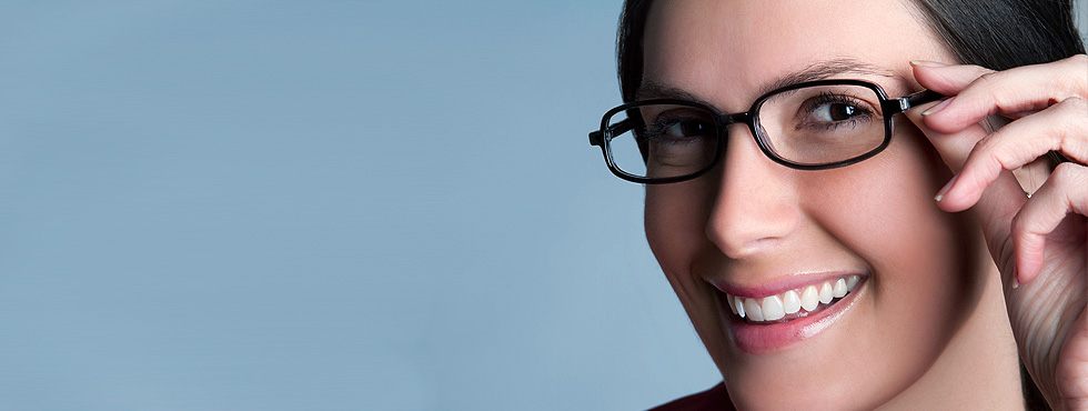 Beautiful woman wearing eye glasses