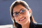 Woman wearing eye glasses