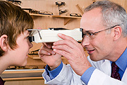 Child getting his eyes checked